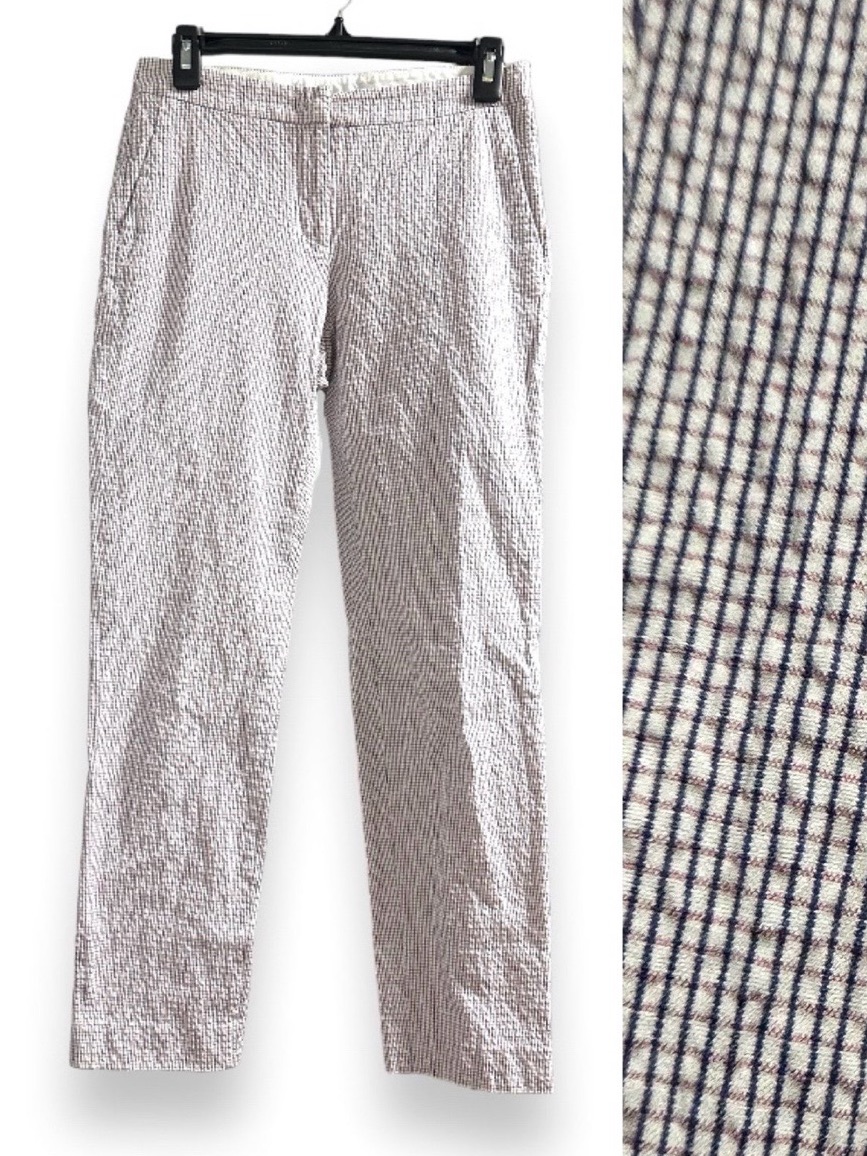 Ql2 Quelledue White Check Slim Pants Women’s Size Small Italy Preppy Spring Euro